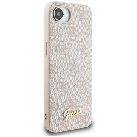 Husa de protectie Guess Hardcase 4G Script Logo (GUHMPSE4HG4SHP) compatibil cu iPhone 16e / iPhone 17e, Roz