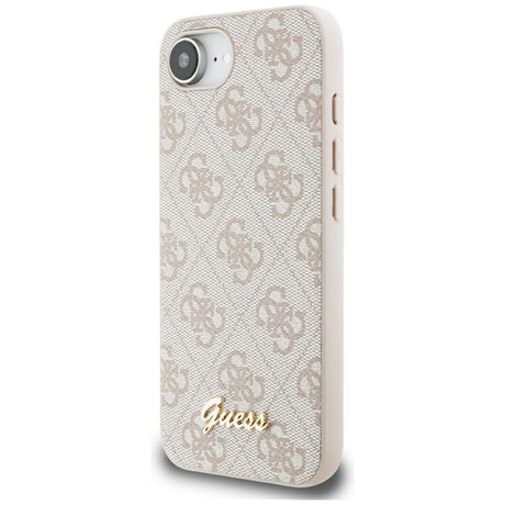 Husa de protectie Guess Hardcase 4G Script Logo (GUHMPSE4HG4SHP) compatibil cu iPhone 16e / iPhone 17e, Roz