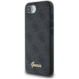 Husa de protectie Guess Hardcase 4G Script Logo (GUHMPSE4HG4SHK) compatibil cu iPhone 16e / iPhone 17e, Negru