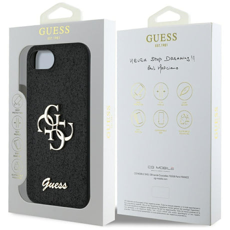 Husa de protectie Guess Glitter Fixed Big 4G (GUHCPSE4HG4SGK) compatibil cu iPhone 16e / iPhone 17e, Negru