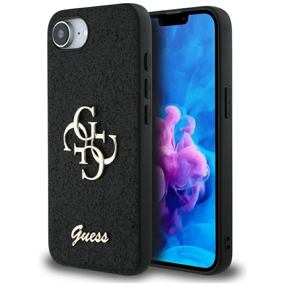 Husa de protectie Guess Glitter Fixed Big 4G (GUHCPSE4HG4SGK) compatibil cu iPhone 16e / iPhone 17e, Negru