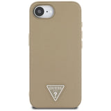 Husa de protectie Guess Grained PU Triangle Logo MagSafe (GUHMPSE4PGTSPSW) compatibil cu iPhone 16e / iPhone 17e, Maro
