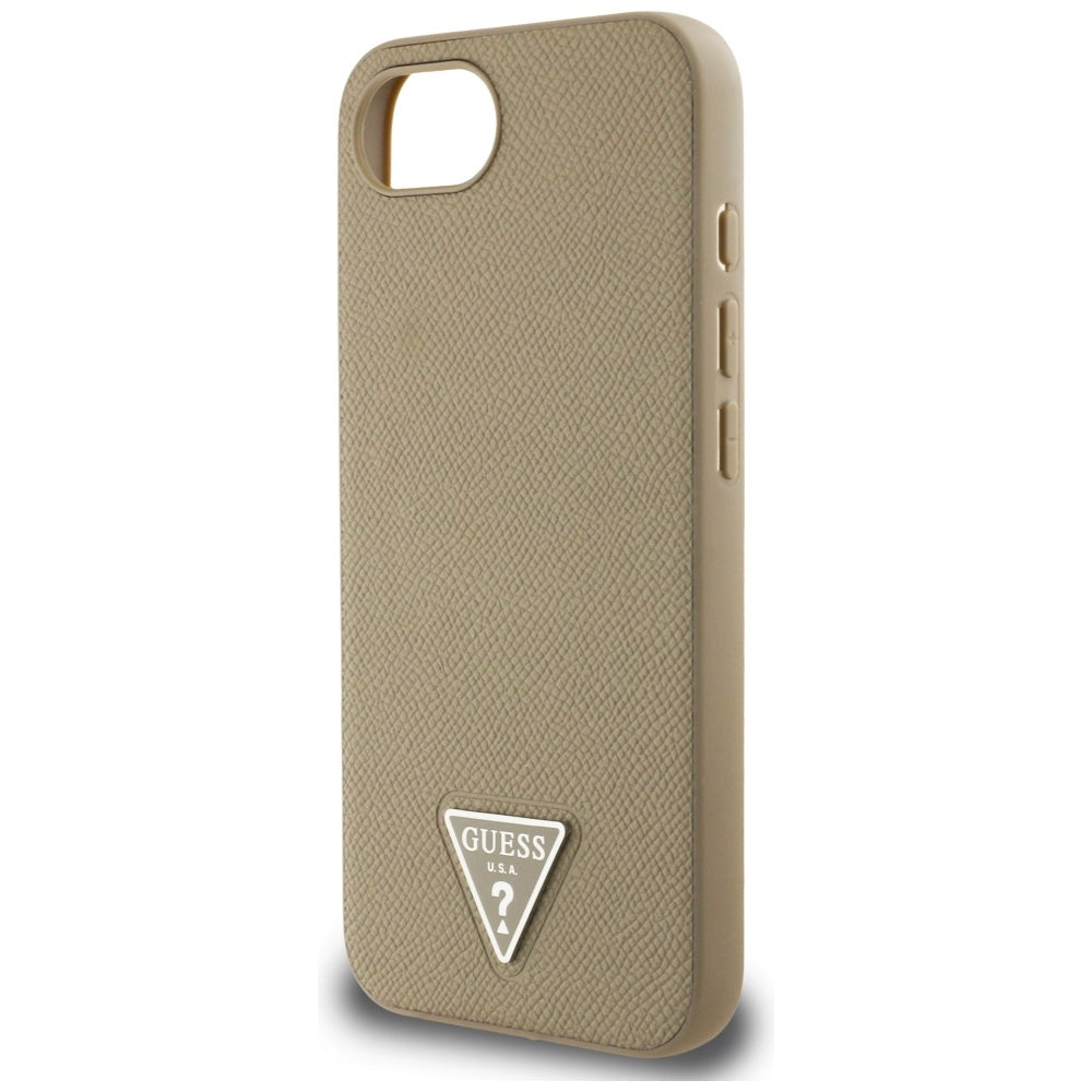 Husa de protectie Guess Grained PU Triangle Logo MagSafe (GUHMPSE4PGTSPSW) compatibil cu iPhone 16e / iPhone 17e, Maro