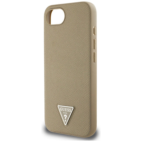 Husa de protectie Guess Grained PU Triangle Logo MagSafe (GUHMPSE4PGTSPSW) compatibil cu iPhone 16e / iPhone 17e, Maro