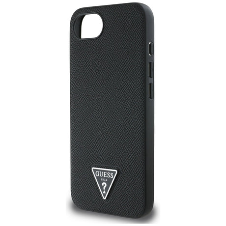 Husa de protectie Guess Grained PU Triangle Logo MagSafe (GUHMPSE4PGTSPSK) compatibil cu iPhone 16e / iPhone 17e, Negru