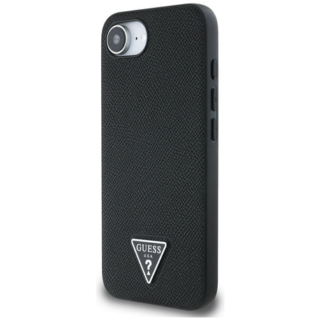 Husa de protectie Guess Grained PU Triangle Logo MagSafe (GUHMPSE4PGTSPSK) compatibil cu iPhone 16e / iPhone 17e, Negru