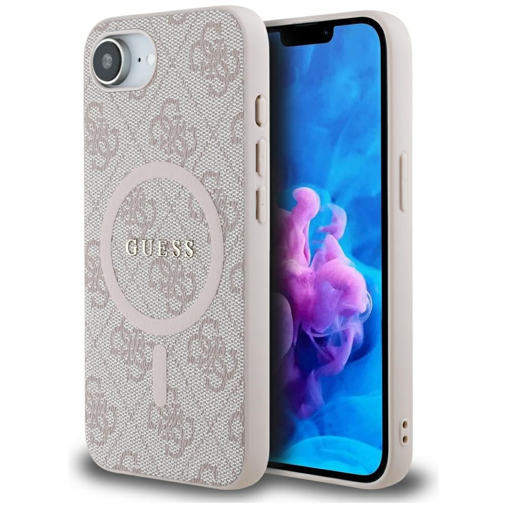 Husa de protectie Guess 4G Ring Classic Logo MagSafe (GUHMPSE4G4GFRP) compatibil cu iPhone 16e / iPhone 17e, Roz