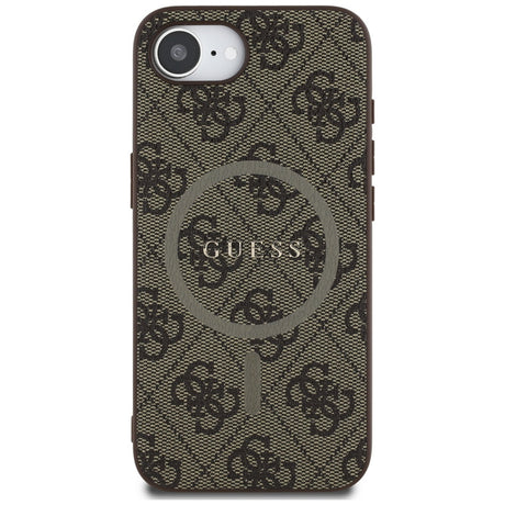 Husa de protectie Guess 4G Ring Classic Logo MagSafe (GUHMPSE4G4GFRW) compatibil cu iPhone 16e / iPhone 17e, Maro