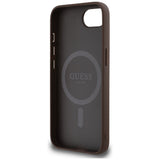 Husa de protectie Guess 4G Ring Classic Logo MagSafe (GUHMPSE4G4GFRW) compatibil cu iPhone 16e / iPhone 17e, Maro