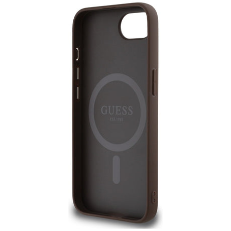 Husa de protectie Guess 4G Ring Classic Logo MagSafe (GUHMPSE4G4GFRW) compatibil cu iPhone 16e / iPhone 17e, Maro