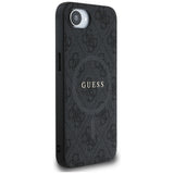 Husa de protectie Guess 4G Ring Classic Logo MagSafe (GUHMPSE4G4GFRK) compatibil cu iPhone 16e / iPhone 17e, Negru