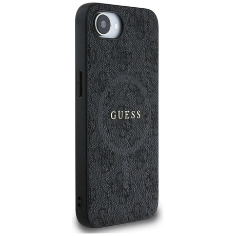 Husa de protectie Guess 4G Ring Classic Logo MagSafe (GUHMPSE4G4GFRK) compatibil cu iPhone 16e / iPhone 17e, Negru