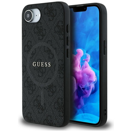 Husa de protectie Guess 4G Ring Classic Logo MagSafe (GUHMPSE4G4GFRK) compatibil cu iPhone 16e / iPhone 17e, Negru