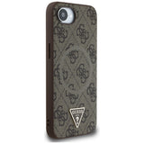Husa de protectie Guess 4G Ring Triangle Logo MagSafe (GUHMPSE4P4TDPW) compatibil cu iPhone 16e / iPhone 17e, Maro