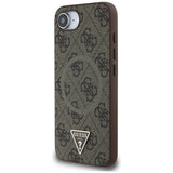 Husa de protectie Guess 4G Ring Triangle Logo MagSafe (GUHMPSE4P4TDPW) compatibil cu iPhone 16e / iPhone 17e, Maro