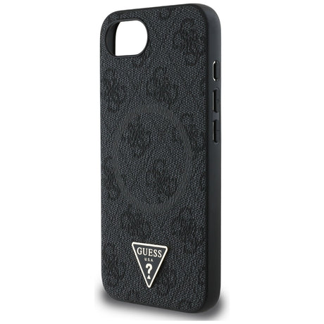 Husa de protectie Guess 4G Ring Triangle Logo MagSafe (GUHMPSE4P4TDPK) compatibil cu iPhone 16e / iPhone 17e, Negru