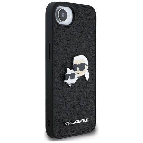 Husa de protectie Karl Lagerfeld Hardcase Glitter Fixed (KLHCPSE4PFGKCPK) compatibil cu iPhone 16e / iPhone 17e, Karl&Choupette Head