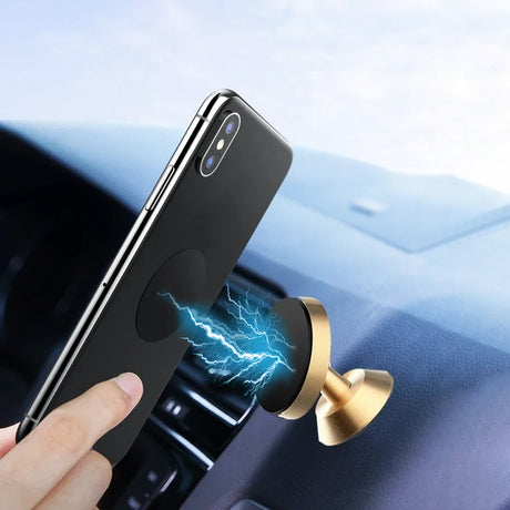Suport Techsuit TinyGrip (S10), Universal Magnetic Mobile Mount, with Metal Plate, Strong Magnet, Negru