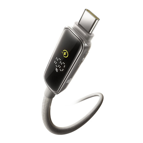 Cablu Baseus Vipow (P10381802851-00), Type-C, Fast Charging, Display, Sleep Mode, 100W, 1m, Galaxy Natural Titanium