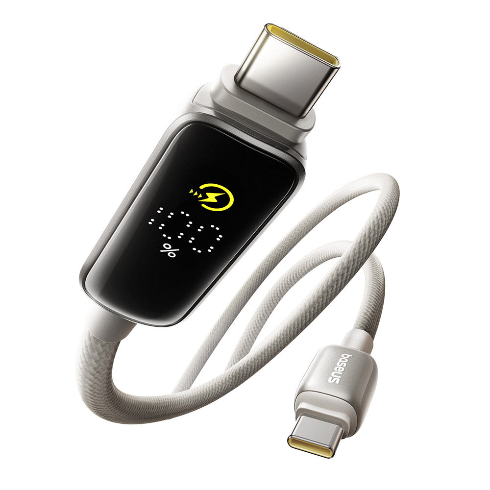 Cablu Baseus Vipow (P10381802851-00), Type-C, Fast Charging, Display, Sleep Mode, 100W, 1m, Galaxy Natural Titanium
