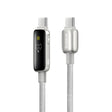 Cablu Baseus Vipow (P10381802851-01), Type-C, Fast Charging, Display, Sleep Mode, 100W, 2m, Galaxy Natural Titanium