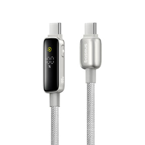 Cablu Baseus Vipow (P10381802851-01), Type-C, Fast Charging, Display, Sleep Mode, 100W, 2m, Galaxy Natural Titanium