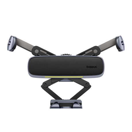 Suport Baseus (C40483401813-00), for Phone/Tablet, Leather Finish, Retractable Arms, Auto Clamping, Negru Silver