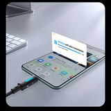 Cablu Baseus Lit (P10379002121-01), USB to Type-C, 100W, Fast Charging, LED Light, Button-Control, 2m, Negru Cosmic