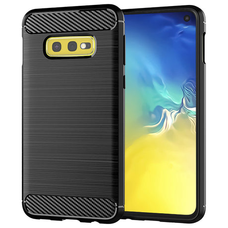 Husa de protectie Techsuit Carbon Silicone compatibil cu Samsung Galaxy S10e, Negru
