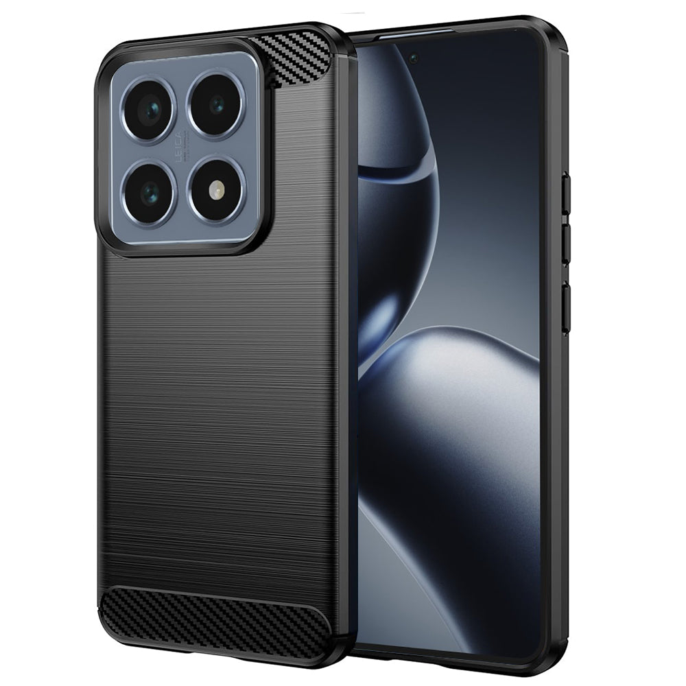 Husa de protectie Techsuit Carbon Silicone compatibil cu Xiaomi 14T Pro, Negru