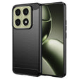 Husa de protectie Techsuit Carbon Silicone compatibil cu Xiaomi 14T, Negru