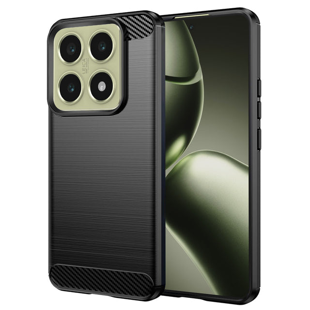 Husa de protectie Techsuit Carbon Silicone compatibil cu Xiaomi 14T, Negru