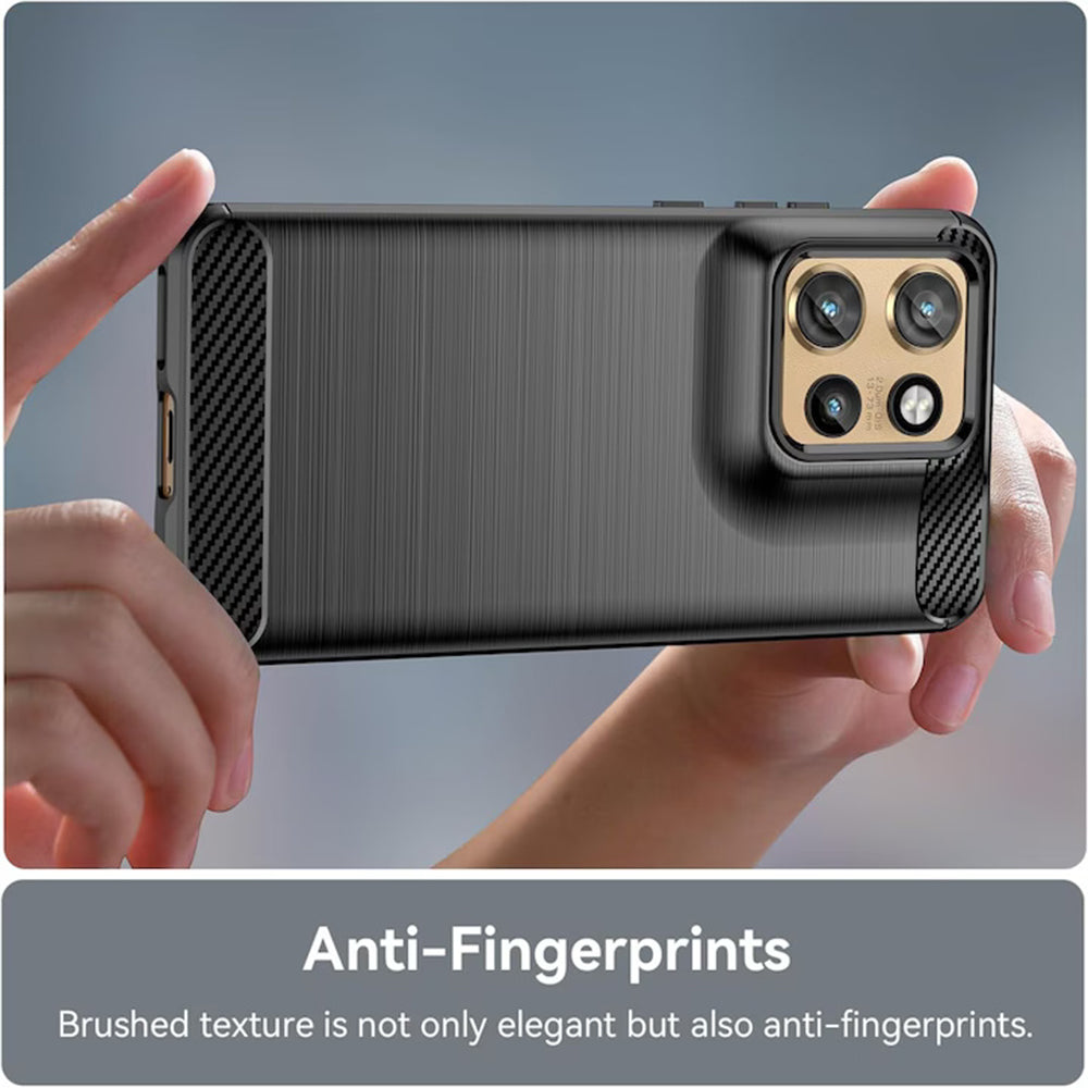 Husa de protectie Techsuit Carbon Silicone compatibil cu Motorola Edge 50 Neo / Edge 60 Neo / Motorola ThinkPhone 25, Negru