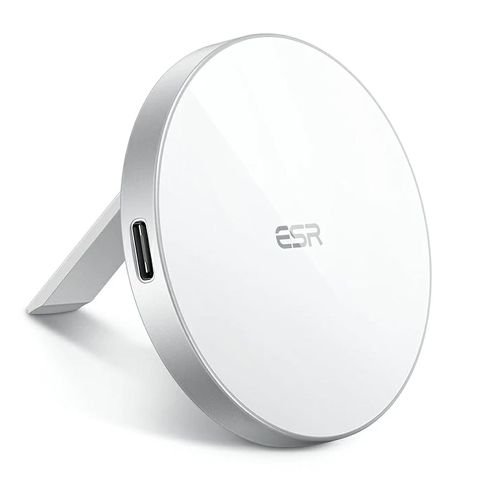 Incarcator ESR Wireless HaloLock, MagSafe Compatible, with Kickstand, Alb