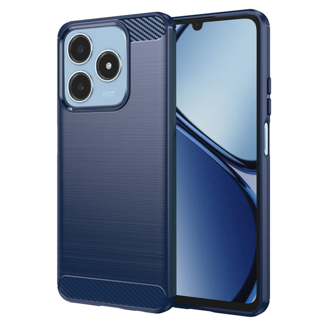 Husa de protectie Techsuit Carbon Silicone compatibil cu Realme C61 / Realme C63, Albastru