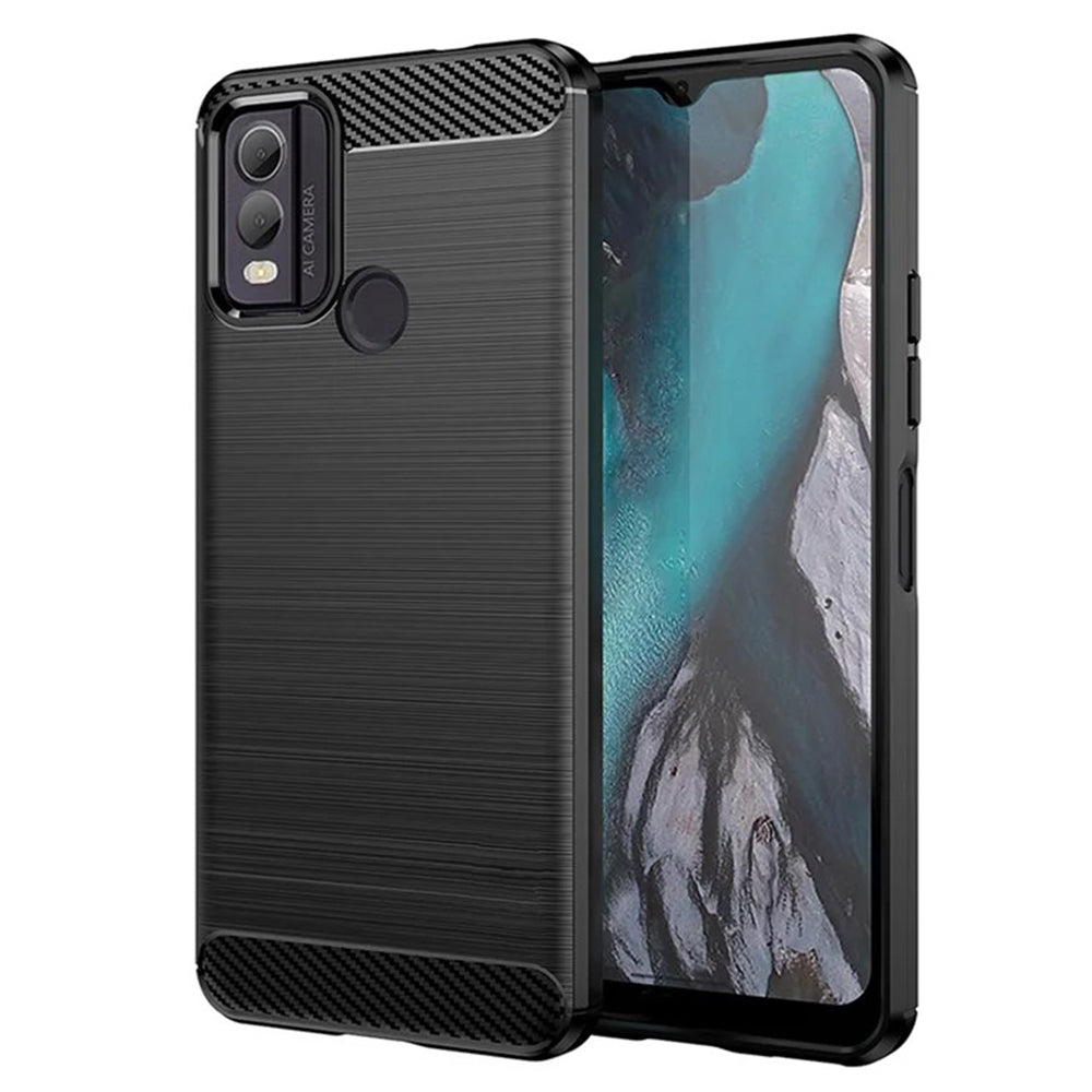 Husa de protectie Techsuit Carbon Silicone compatibil cu Nokia C22, Negru