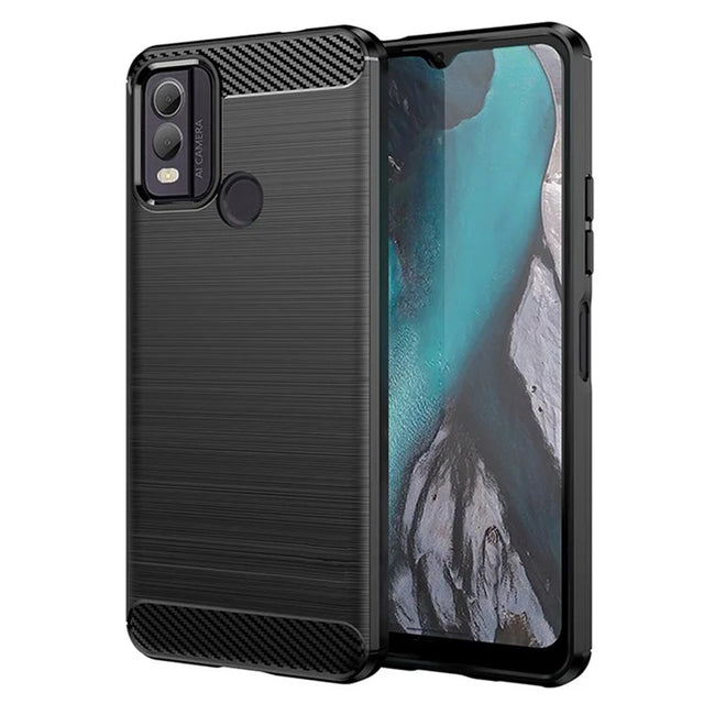 Husa de protectie Techsuit Carbon Silicone compatibil cu Nokia C22, Negru