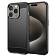 Husa de protectie Techsuit Carbon Silicone compatibil cu iPhone 15 Pro Max, Negru