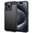 Husa de protectie Techsuit Carbon Silicone compatibil cu iPhone 15 Pro, Negru
