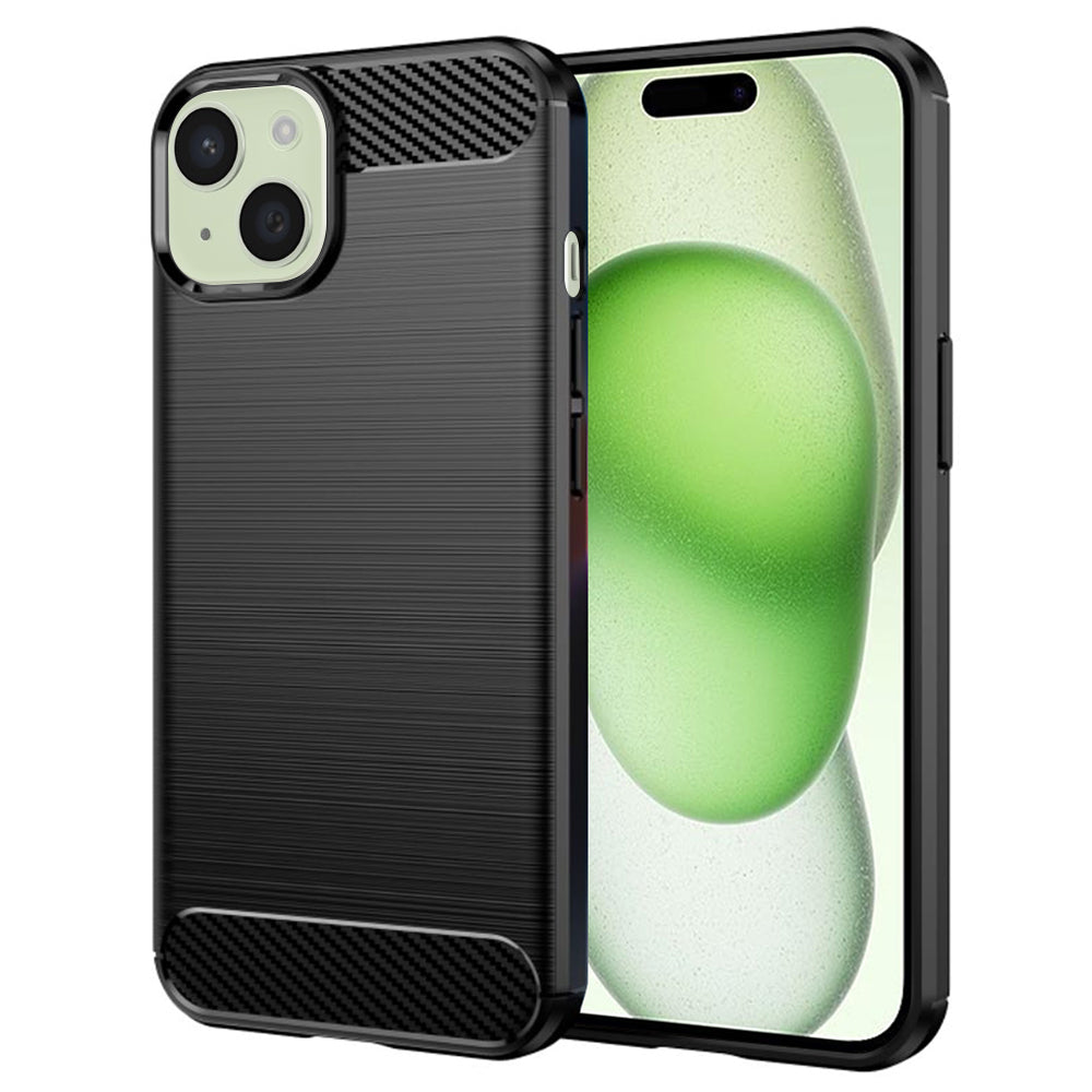 Husa de protectie Techsuit Carbon Silicone compatibil cu iPhone 15 Plus, Negru