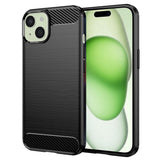 Husa de protectie Techsuit Carbon Silicone compatibil cu iPhone 15 Plus, Negru
