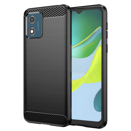 Husa de protectie Techsuit Carbon Silicone compatibil cu Motorola Moto E13, Negru