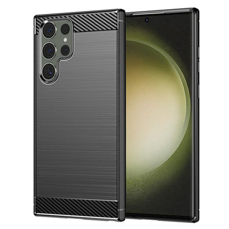 Husa de protectie Techsuit Carbon Silicone compatibil cu Samsung Galaxy S23 Ultra, Negru
