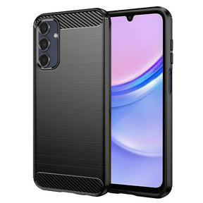 Husa de protectie Techsuit Carbon Silicone compatibil cu Samsung Galaxy A15 4G / A15 5G, Negru