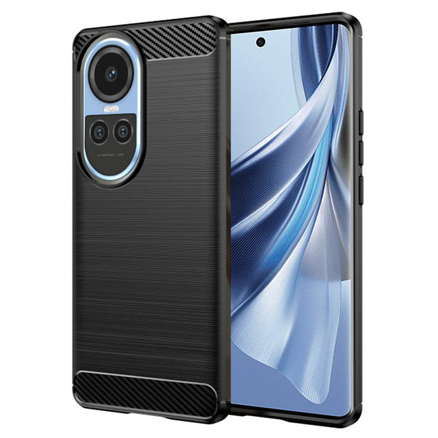 Husa de protectie Techsuit Carbon Silicone compatibil cu Oppo Reno10 / Reno10 Pro, Negru