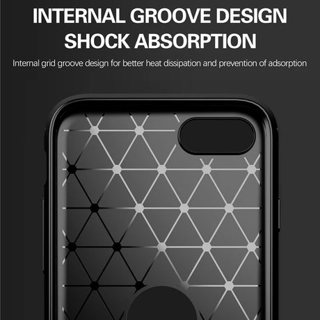 Husa de protectie TechSuit Carbon Silicone compatibil cu iPhone SE 2, SE 2020 / iPhone SE 3, SE 2022, Negru