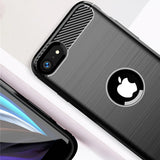 Husa de protectie TechSuit Carbon Silicone compatibil cu iPhone SE 2, SE 2020 / iPhone SE 3, SE 2022, Negru