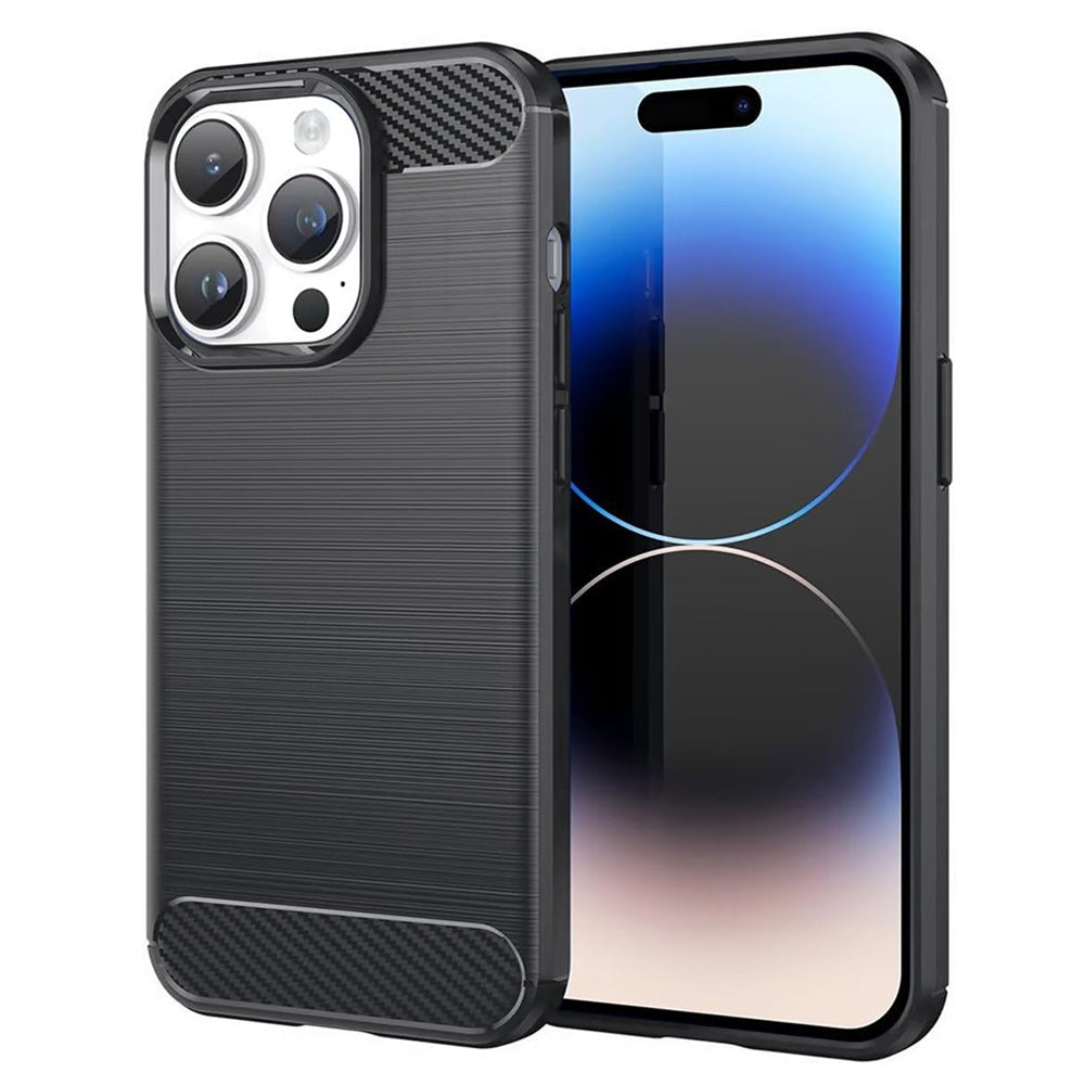 Husa de protectie Techsuit Carbon Silicone compatibil cu iPhone 14 Pro, Negru