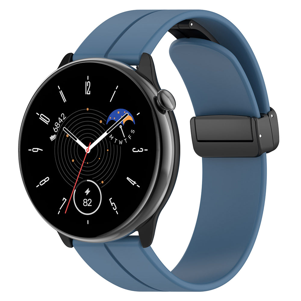 Curea smartwatch Techsuit Watchband 18mm (W011) compatibil cu Huawei Watch GT 4 (41mm)/W1/Honor Watch S1/Garmin Venu 2S/Vivoactive 4S, Albastru