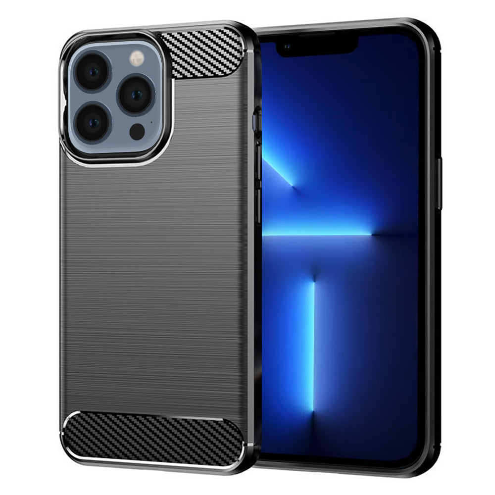 Husa de protectie Techsuit Carbon Silicone compatibil cu iPhone 13 Pro Max, Negru